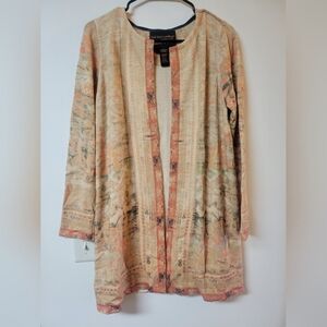 Soft Surroundings Label Noir Orange Long Cardigan